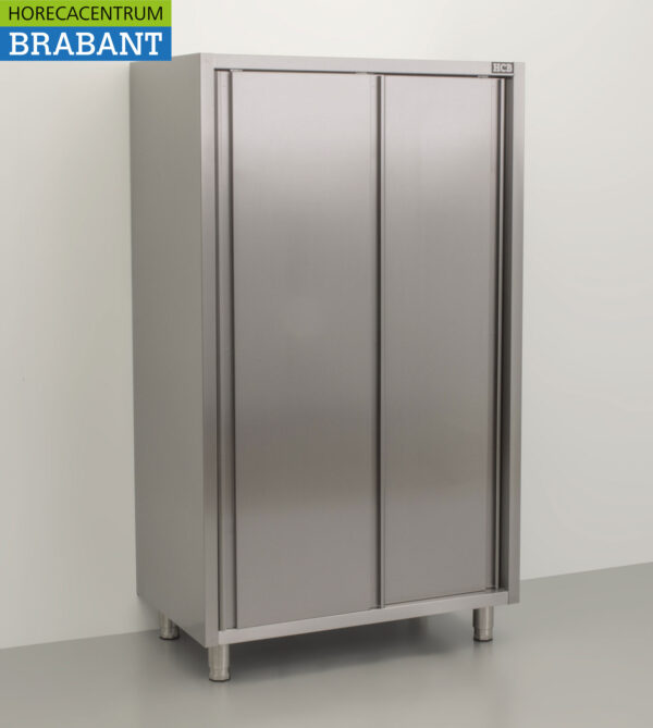 HCB armoire de service en acier inoxydable Armoire de travail 2 portes coulissantes Premium-line 100 cm Restauration – Image 3