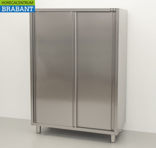 Acier inoxydable HCB Armoire alimentaire Armoire de travail 2 portes coulissantes Premium-line 120 cm Restauration – Image 2