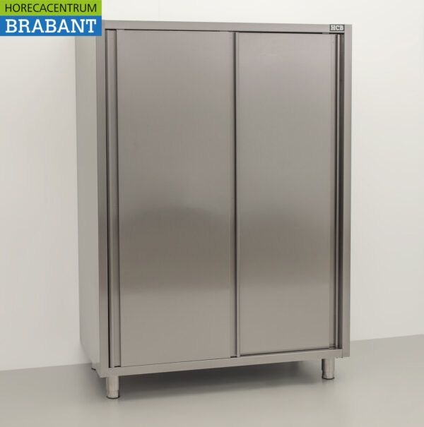 Acier inoxydable HCB Armoire alimentaire Armoire de travail 2 portes coulissantes Premium-line 120 cm Restauration – Image 3
