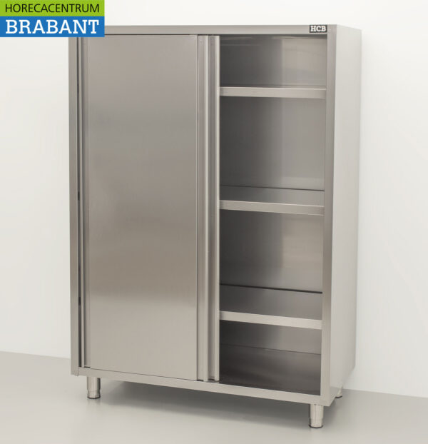 Acier inoxydable HCB Armoire alimentaire Armoire de travail 2 portes coulissantes Premium-line 120 cm Restauration – Image 4