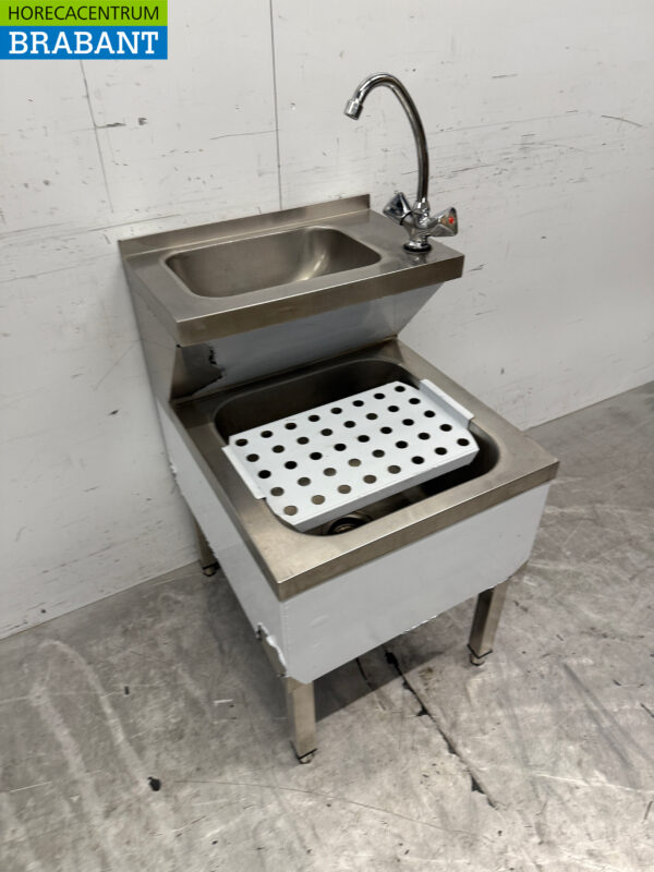 Évier double en acier inoxydable Évier combi Robinet 50 cm Traiteur – Image 3