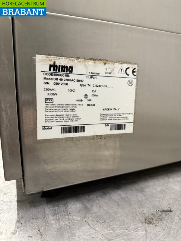 Lave-vaisselle Rhima DR49 en acier inoxydable 230V Restauration – Image 6