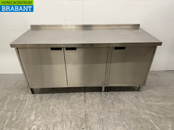 Acier inoxydable Armoire de travail 180,5 x 70 cm 3 portes battantes Restauration
