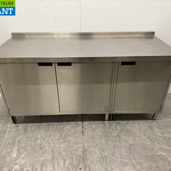 Acier inoxydable Armoire de travail 180,5 x 70 cm 3 portes battantes Restauration