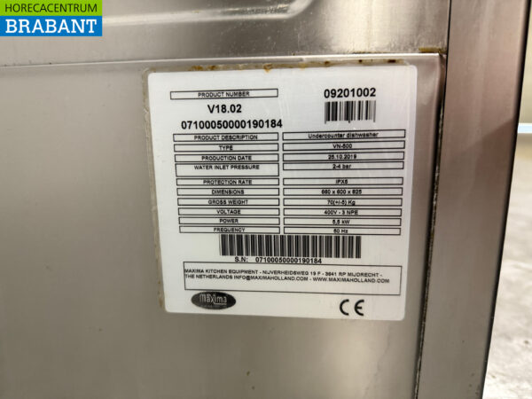 Lave-vaisselle Maxima en acier inoxydable 230V Horeca – Image 6