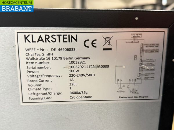 Klarstein Refroidisseur de vin 2 zones 226 litres 230V Horeca – Image 5