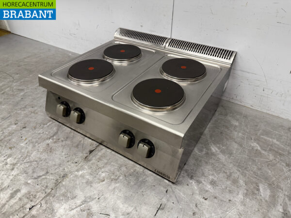 Zanussi en acier inoxydable Cuisinière électrique à 4 feux 80 cm 400V Horeca – Image 2