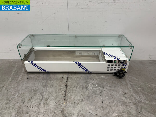 Acier inoxydable Combisteel Vitrine de comptoir Vitrine réfrigérée saladière 5 x 1/3 GN 140 cm Horeca