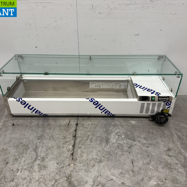 Acier inoxydable Combisteel Vitrine de comptoir Vitrine réfrigérée saladière 5 x 1/3 GN 140 cm Horeca