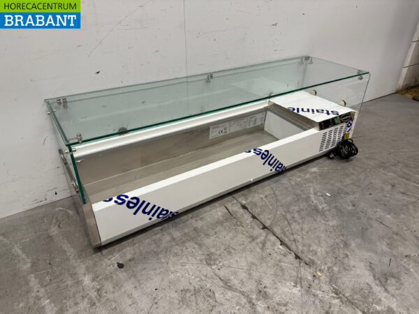 Acier inoxydable Combisteel Vitrine de comptoir Vitrine réfrigérée saladière 5 x 1/3 GN 140 cm Horeca – Image 3