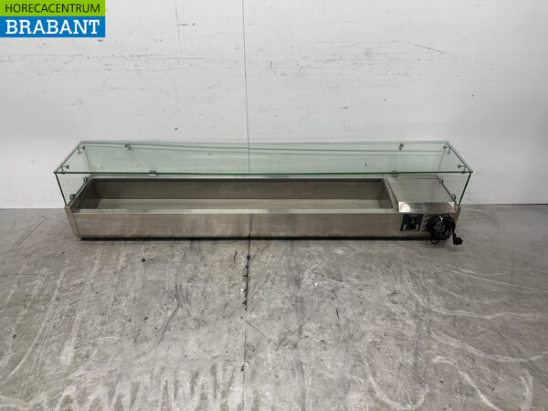 Acier inoxydable Ecofrost Vitrine de comptoir Vitrine de comptoir saladière 10 x 1/4 GN 200 cm Horeca
