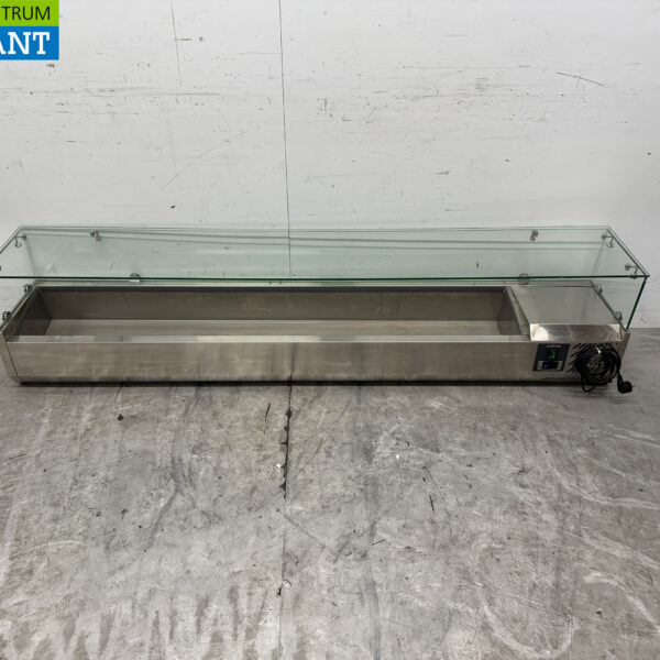 Acier inoxydable Ecofrost Vitrine de comptoir Vitrine de comptoir saladière 10 x 1/4 GN 200 cm Horeca