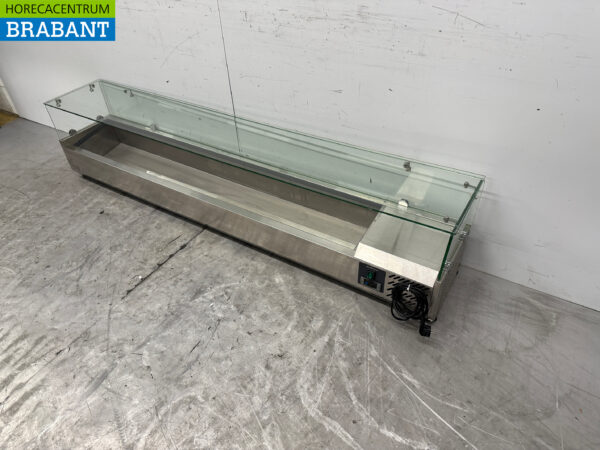 Acier inoxydable Ecofrost Vitrine de comptoir Vitrine de comptoir saladière 10 x 1/4 GN 200 cm Horeca – Image 2