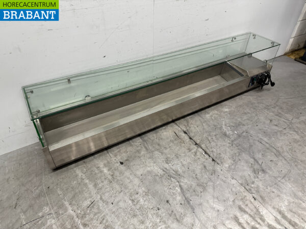 Acier inoxydable Ecofrost Vitrine de comptoir Vitrine de comptoir saladière 10 x 1/4 GN 200 cm Horeca – Image 3
