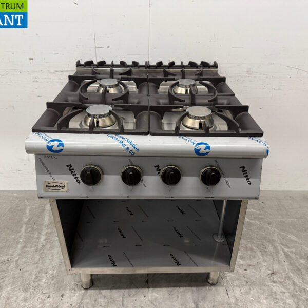 Combisteel en acier inoxydable Cuisinière à gaz 4 feux 80 cm GAS Horeca