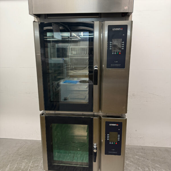 Four Leventi en acier inoxydable Four à air chaud avec injection d'humidité 16 x 60/40cm 400V Restauration Boulangerie