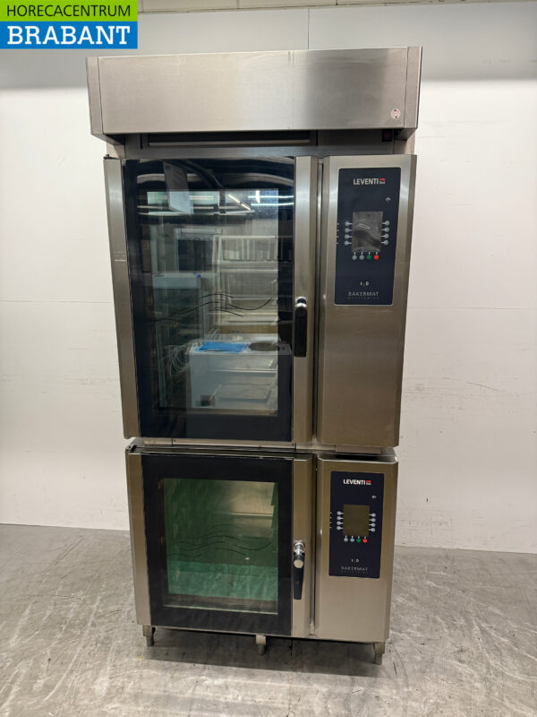 Four Leventi en acier inoxydable Four à air chaud avec injection d'humidité 16 x 60/40cm 400V Restauration Boulangerie