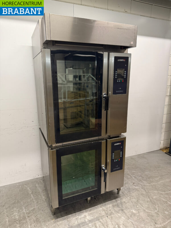 Four Leventi en acier inoxydable Four à air chaud avec injection d'humidité 16 x 60/40cm 400V Restauration Boulangerie – Image 3
