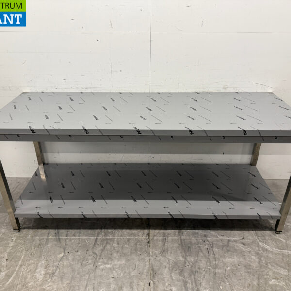 Table de travail en acier inoxydable avec étagère 200 x 70 x 86,5 cm Restauration