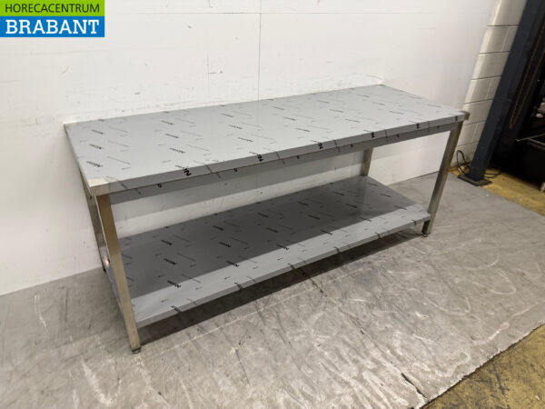 Table de travail en acier inoxydable avec étagère 200 x 70 x 86,5 cm Restauration – Image 2