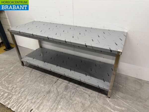 Table de travail en acier inoxydable avec étagère 200 x 70 x 86,5 cm Restauration – Image 3