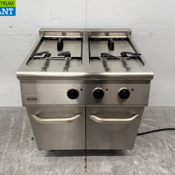 Friteuse double Combisteel en acier inoxydable 2 x 18 litres 400V Horeca
