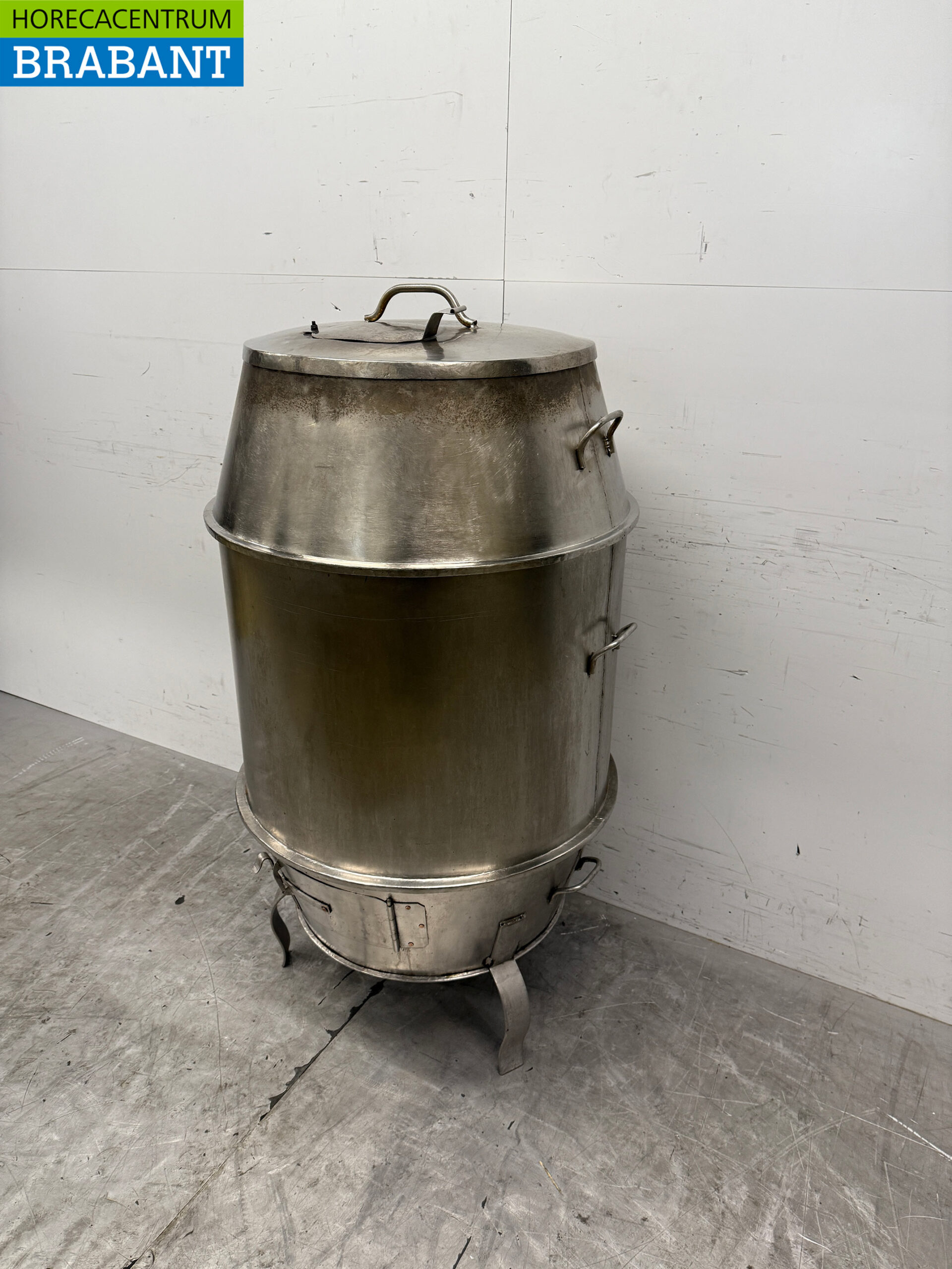 Fût de fumage en acier inoxydable Fumoir à canard laqué 70 cm Horeca – Image 2