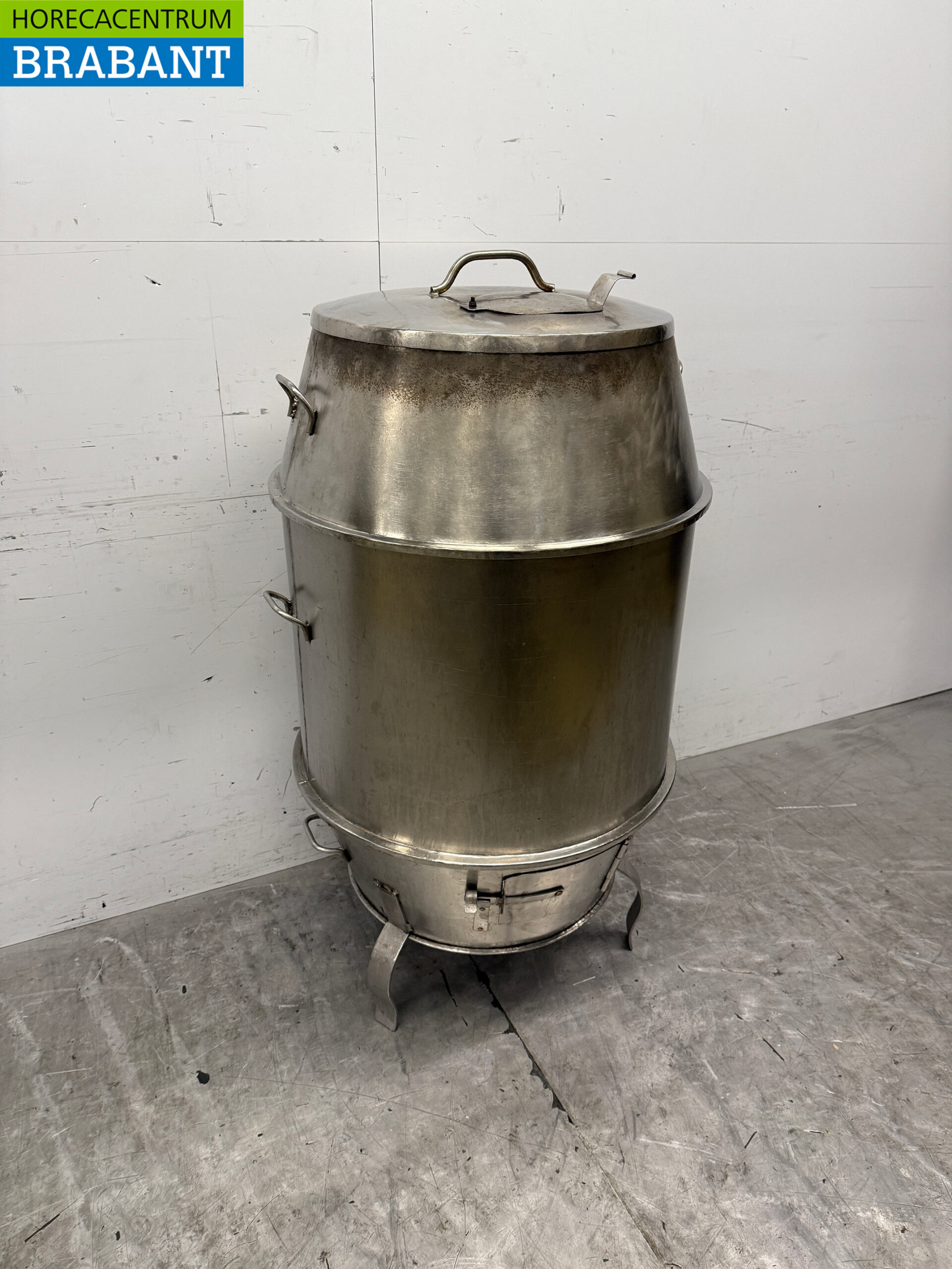 Fût de fumage en acier inoxydable Fumoir à canard laqué 70 cm Horeca – Image 3