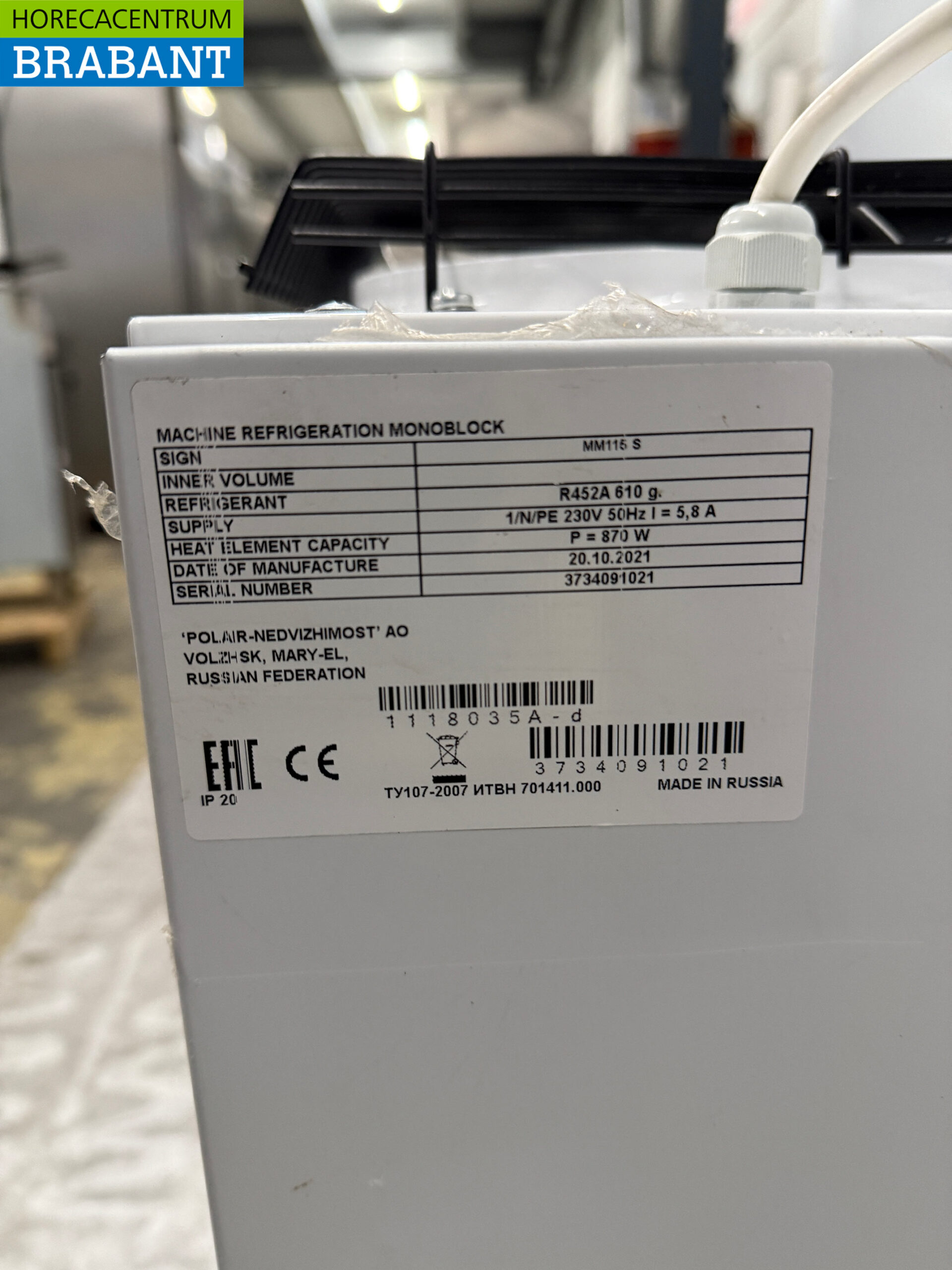 Combisteel Unité de réfrigération Insert Unité murale monobloc 8,3 m3 230V Horeca – Image 5