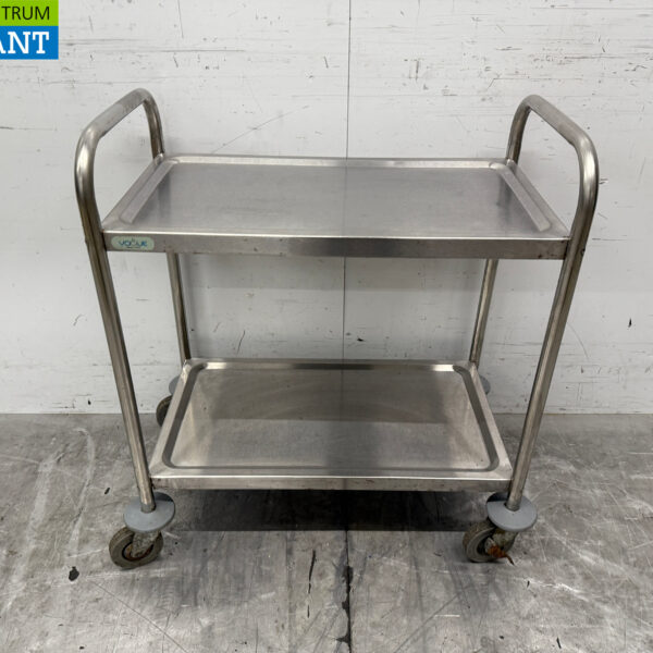 Chariot de service en acier inoxydable à 2 étages 72 cm Restauration