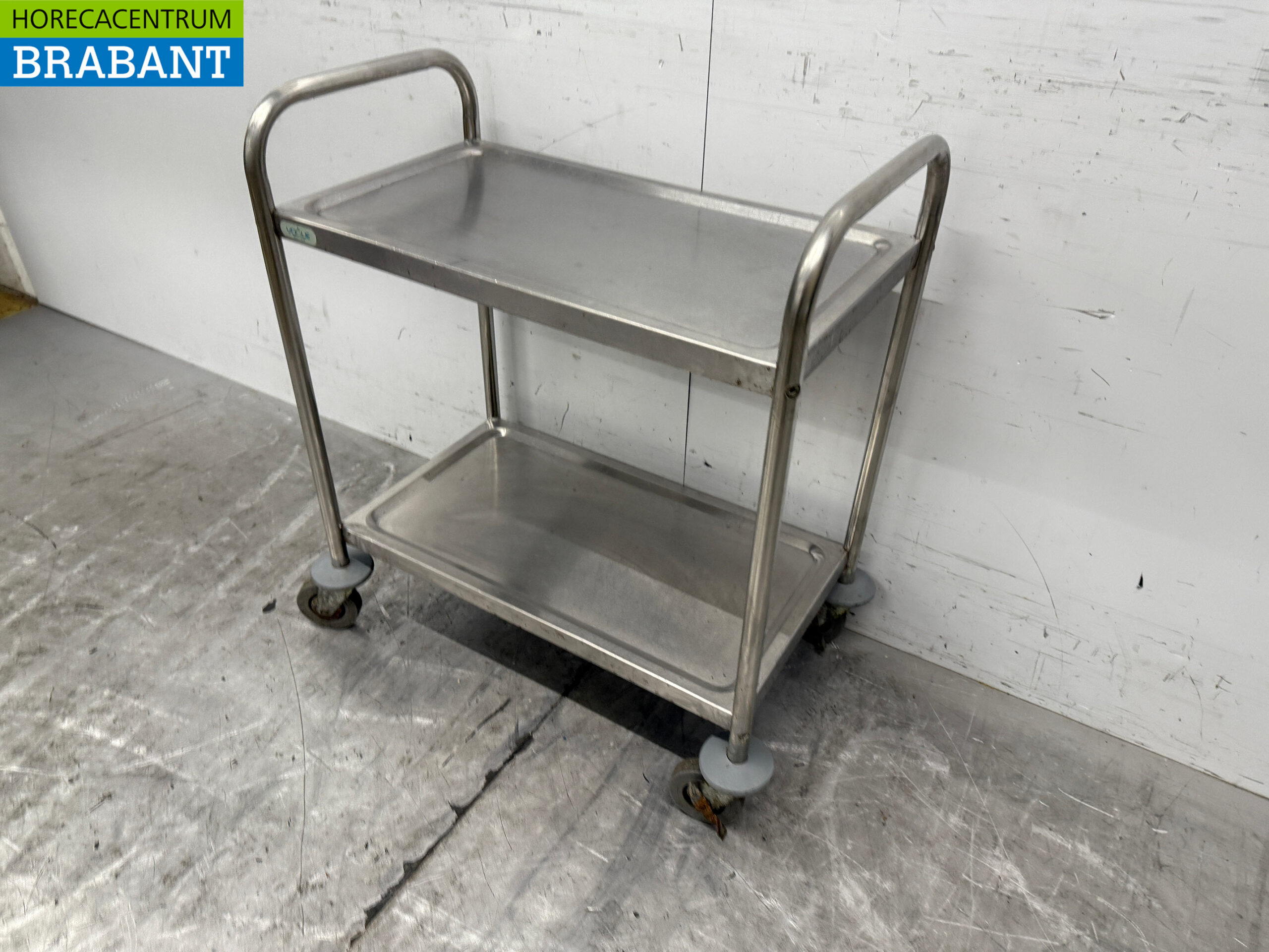 Chariot de service en acier inoxydable à 2 étages 72 cm Restauration – Image 2
