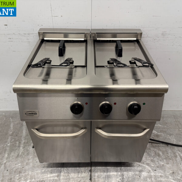 Friteuse double Combisteel en acier inoxydable 2 x 18 litres 400V Horeca