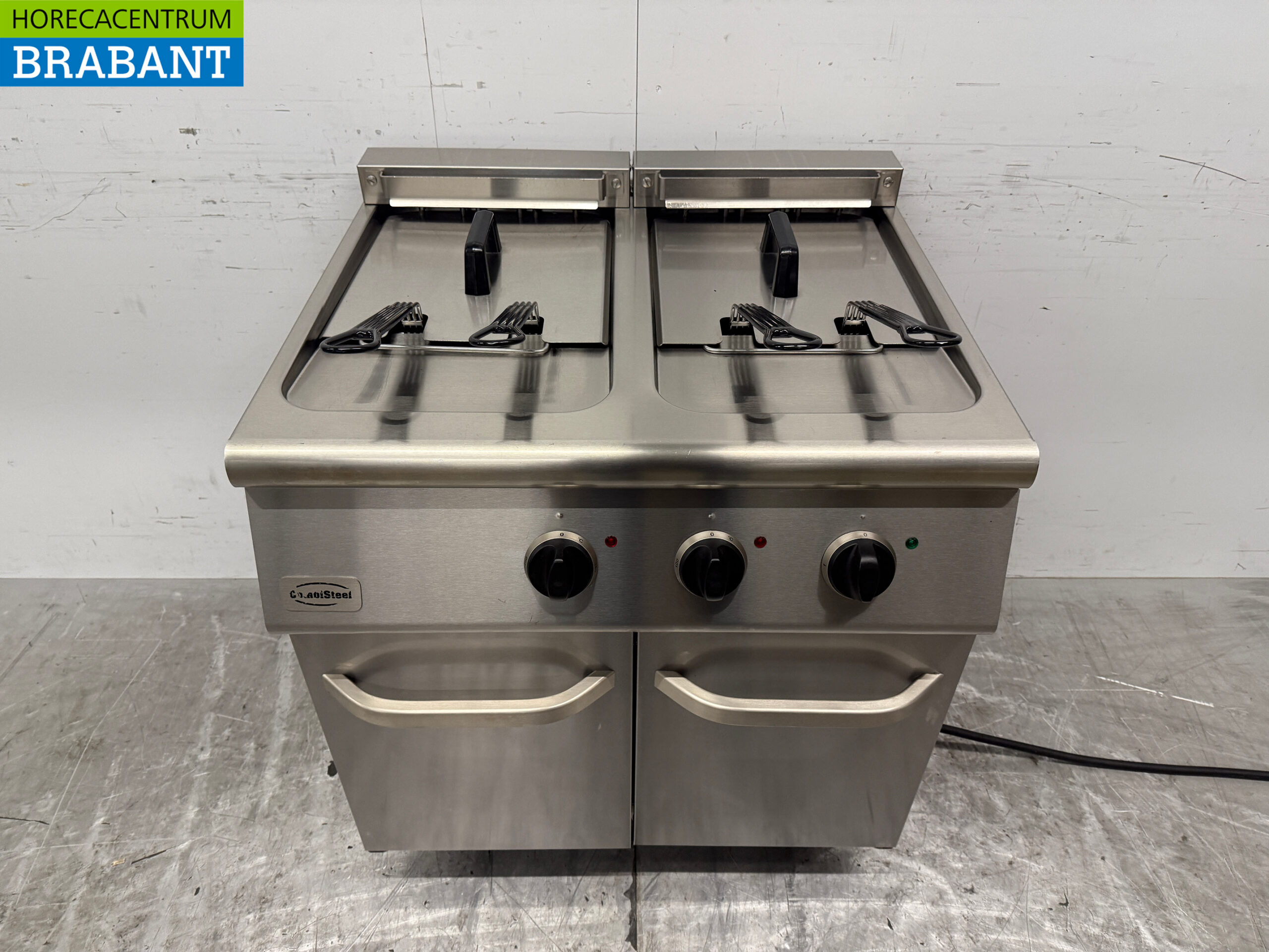 Friteuse double Combisteel en acier inoxydable 2 x 18 litres 400V Horeca