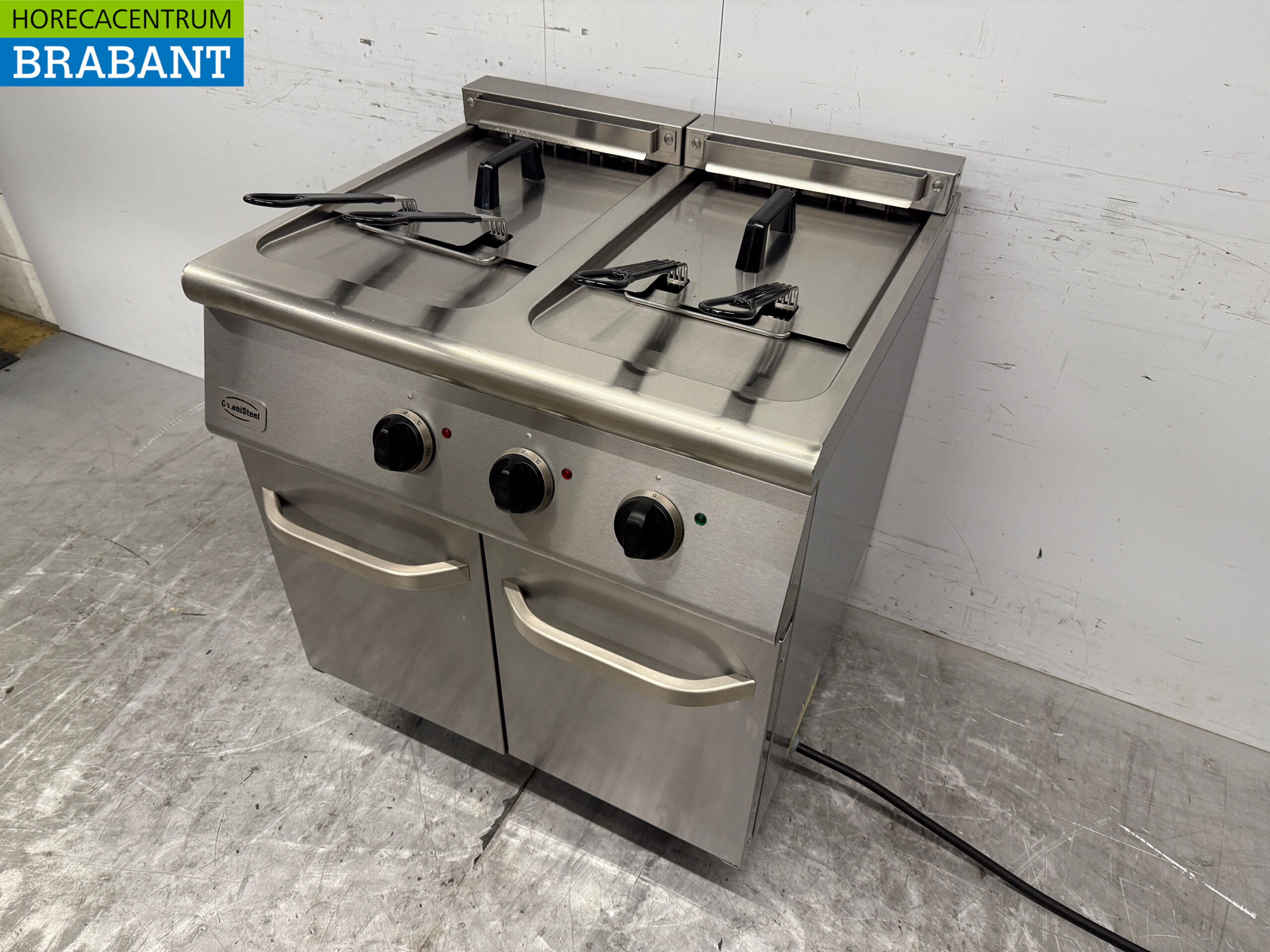 Friteuse double Combisteel en acier inoxydable 2 x 18 litres 400V Horeca – Image 2