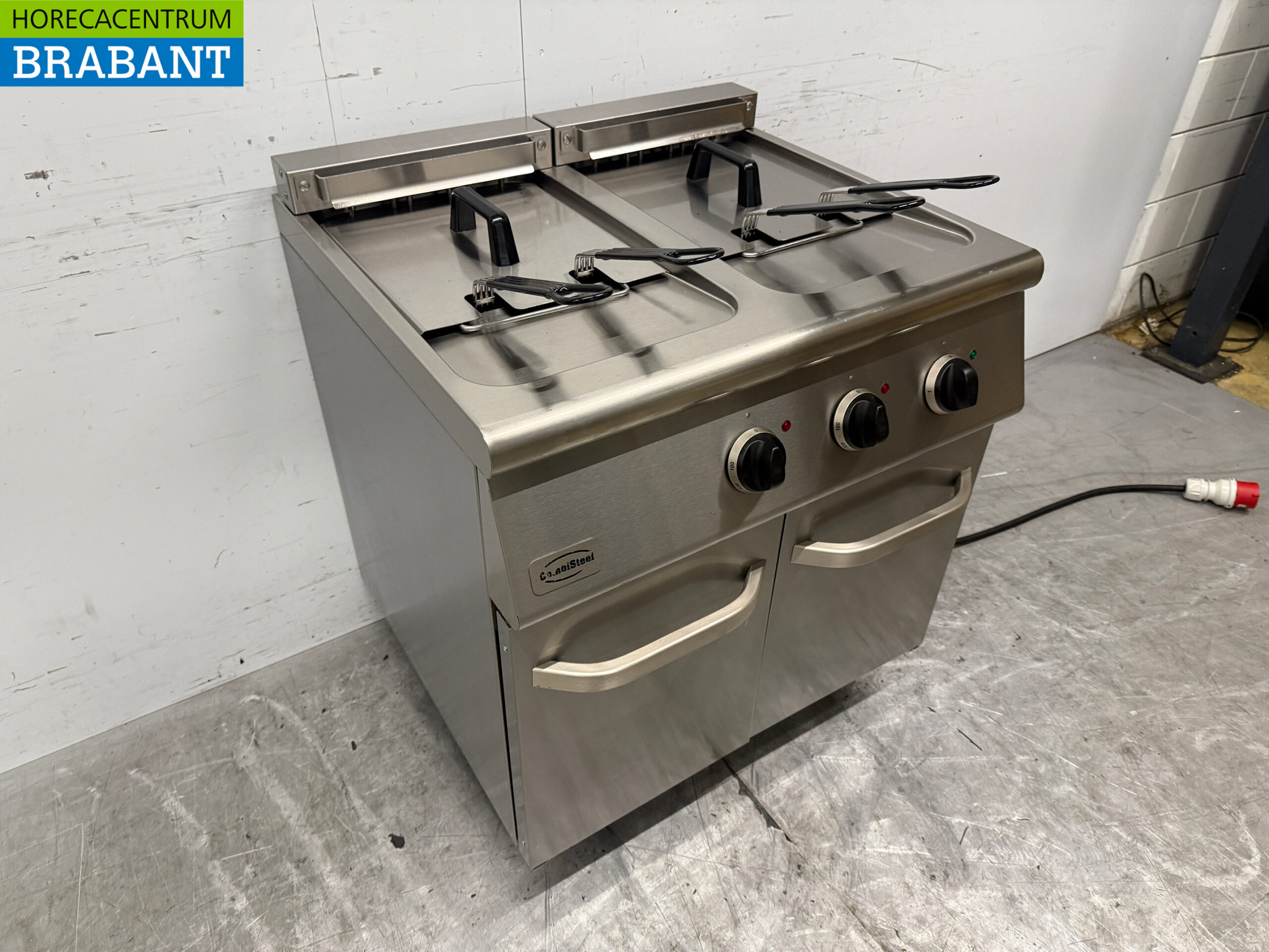 Friteuse double Combisteel en acier inoxydable 2 x 18 litres 400V Horeca – Image 3