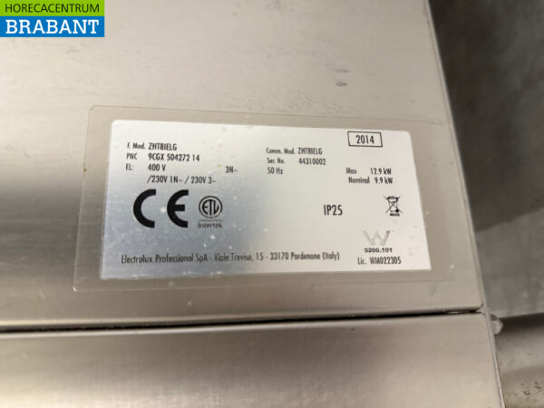 Lave-vaisselle à passage Zanussi en acier inoxydable 400V Horeca – Image 7