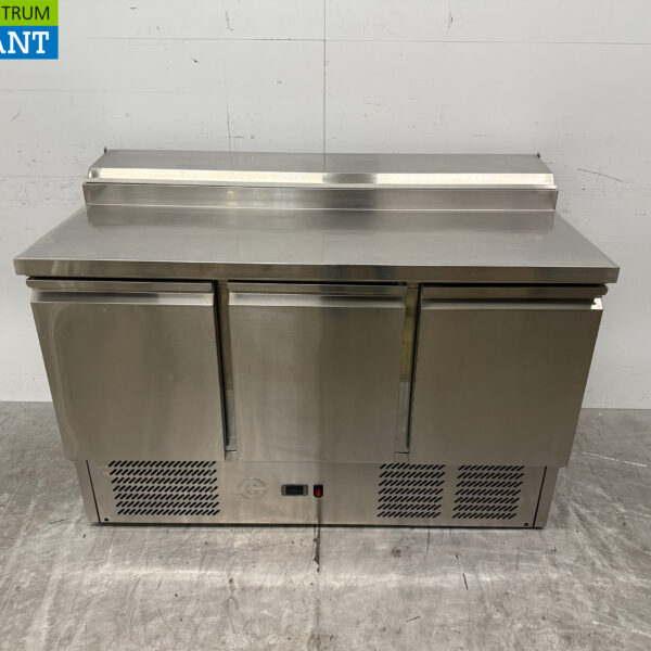 Acier inoxydable Comptoir réfrigéré 3 portes 137 cm 230V Horeca