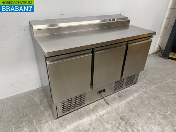 Acier inoxydable Comptoir réfrigéré 3 portes 137 cm 230V Horeca – Image 3