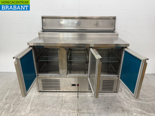Acier inoxydable Comptoir réfrigéré 3 portes 137 cm 230V Horeca – Image 4
