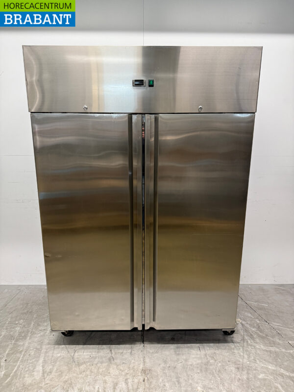 Congélateur double porte en acier inoxydable Mobile 1200 litres 230V Horeca