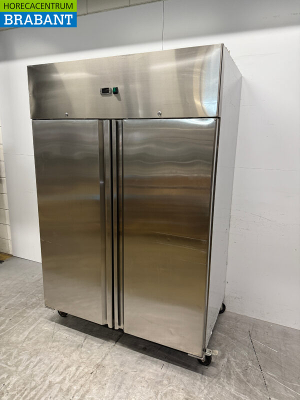 Congélateur double porte en acier inoxydable Mobile 1200 litres 230V Horeca – Image 2