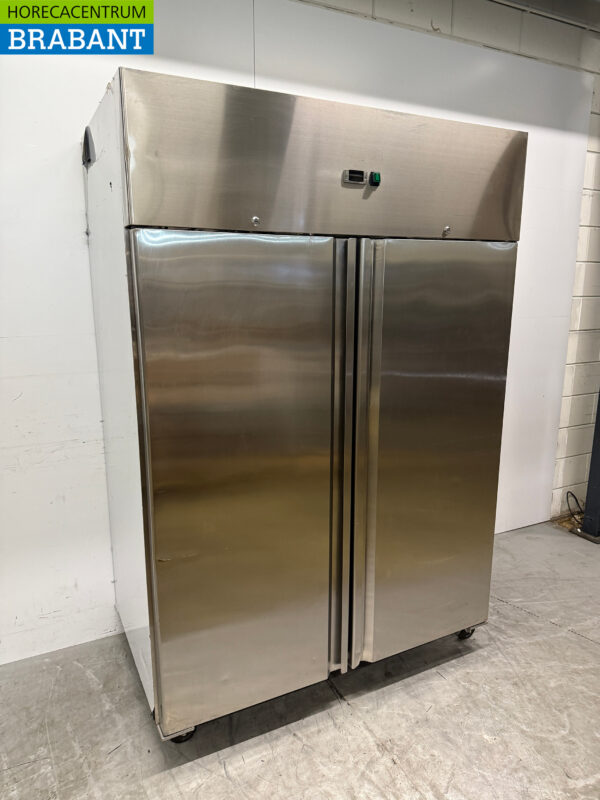 Congélateur double porte en acier inoxydable Mobile 1200 litres 230V Horeca – Image 3