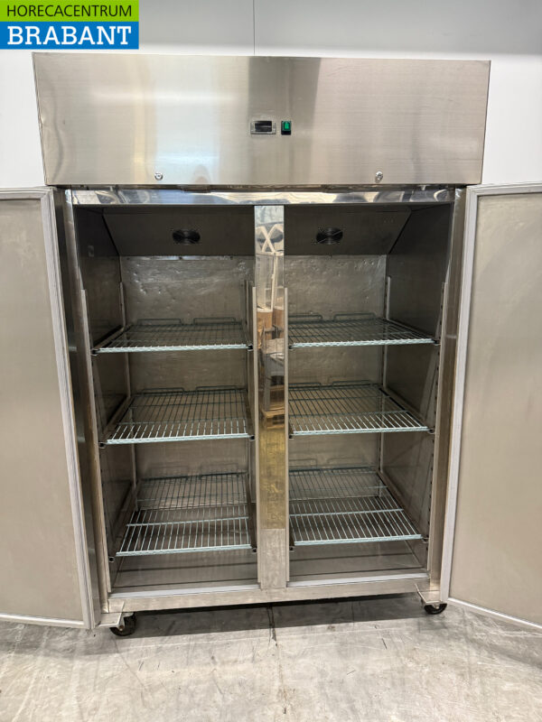 Congélateur double porte en acier inoxydable Mobile 1200 litres 230V Horeca – Image 4