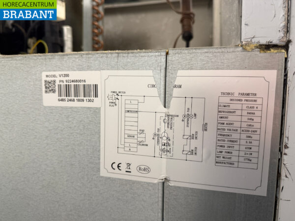 Congélateur double porte en acier inoxydable Mobile 1200 litres 230V Horeca – Image 5