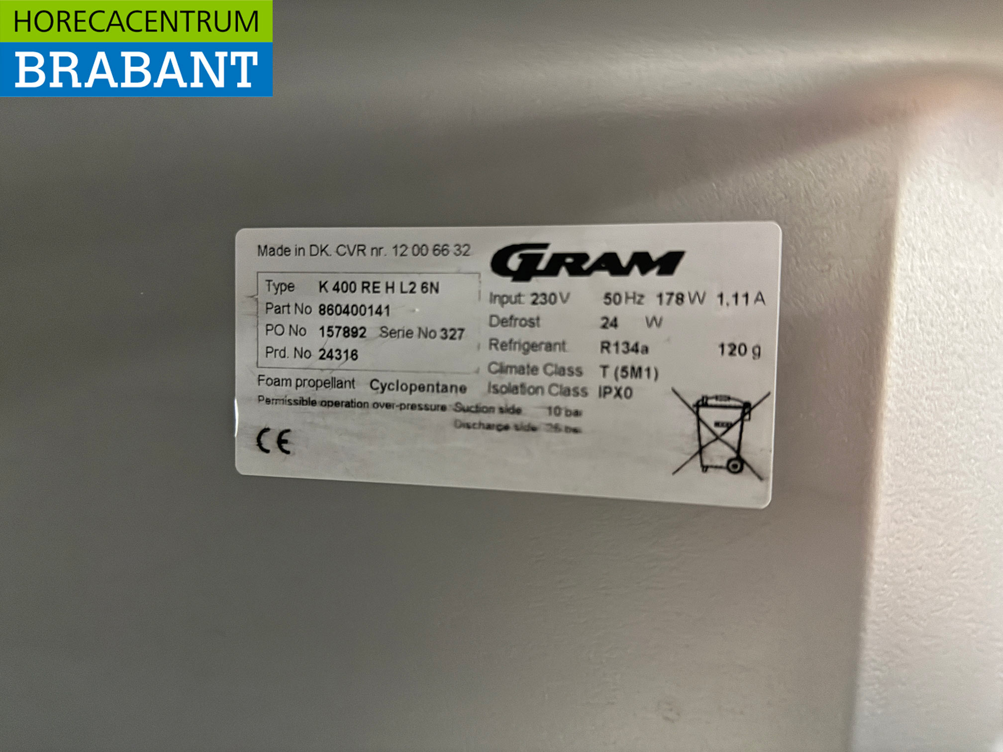 Acier inoxydable Gram Refroidissement 346 litres 230V Horeca – Image 5