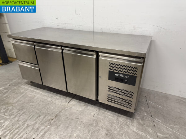 Etabli réfrigéré Ecofrost en acier inoxydable 2 portes et 2 tiroirs 179,5 cm 230V Horeca – Image 2
