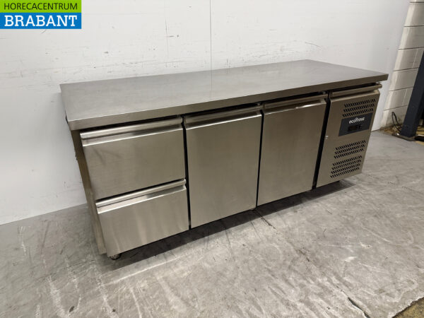 Etabli réfrigéré Ecofrost en acier inoxydable 2 portes et 2 tiroirs 179,5 cm 230V Horeca – Image 3