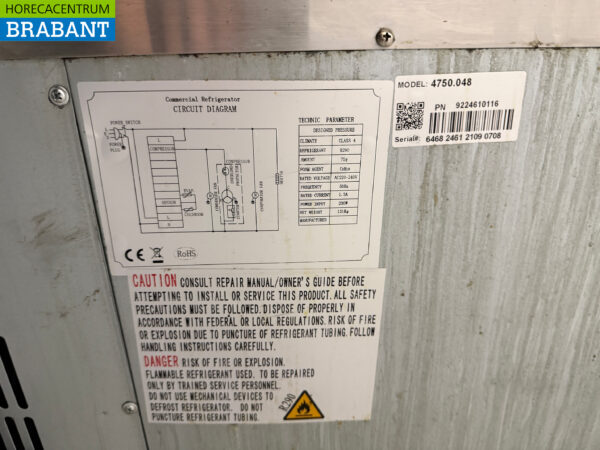 Etabli réfrigéré Ecofrost en acier inoxydable 2 portes et 2 tiroirs 179,5 cm 230V Horeca – Image 6