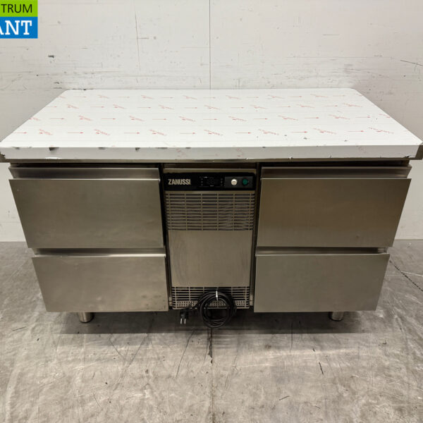 Établi réfrigéré Zanussi en acier inoxydable 4 tiroirs 127,5 cm 230v Horeca