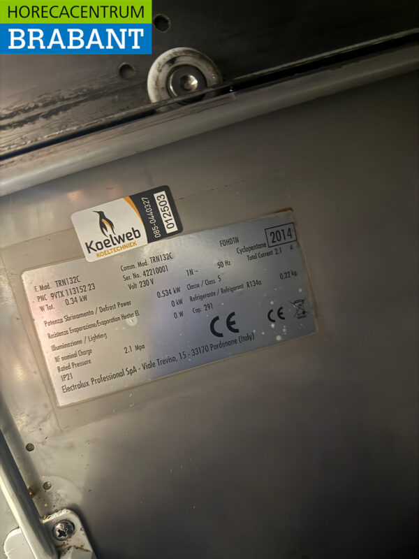 Établi réfrigéré Zanussi en acier inoxydable 4 tiroirs 127,5 cm 230v Horeca – Image 5